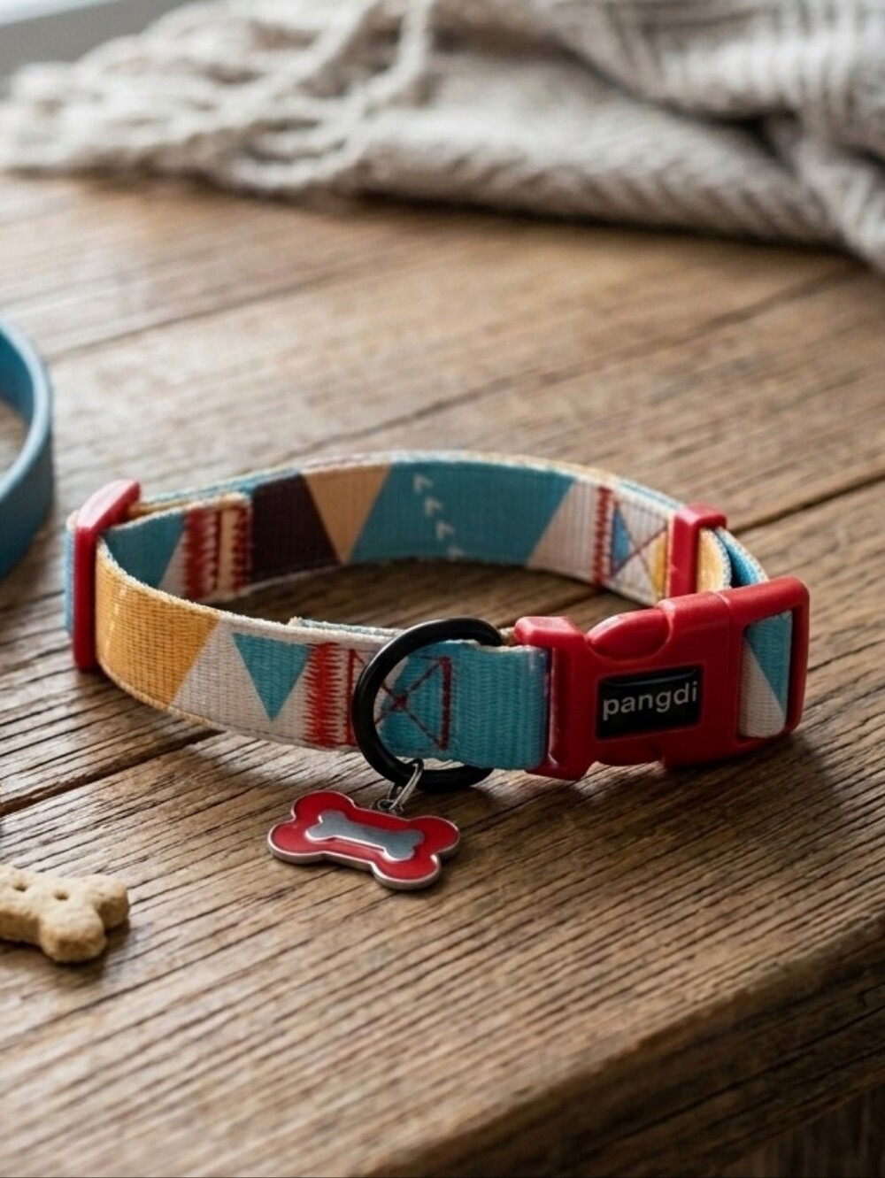 Medium Dog Collar By PANGDI Pet Clasp Adjustable Colorful Funky Artistic Print